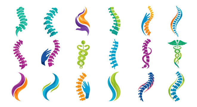 Spine Logo Collection: Medical, Chiropractic & Health Icons