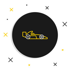 Naklejka premium Line Formula 1 racing car icon isolated on white background. Colorful outline concept. Vector