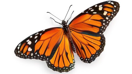 Fototapeta premium Orange butterfly with black and white wings