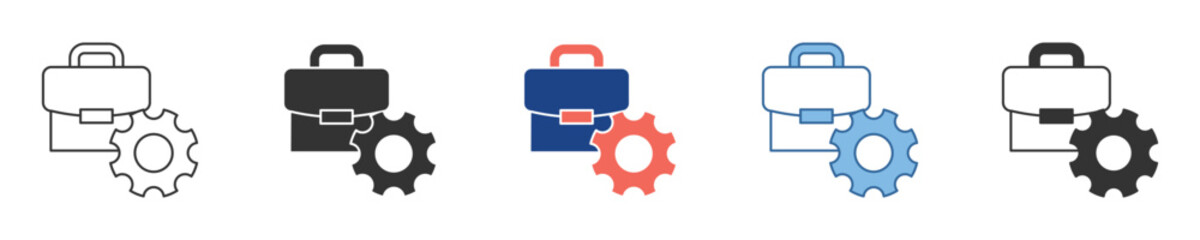 Fototapeta premium Streamlined business management settings icon for professional workflow optimization, task configuration, and career development tools
