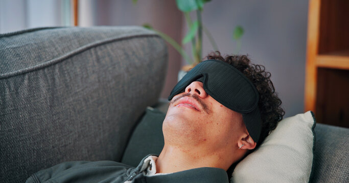 Counselor, therapist and man with blindfold, memory technique and session for recovery or support. Consultation, psychology and patient with sensory depravation for mental health, check up and help