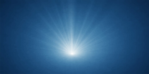 Fototapeta premium Bright sun rays burst through the clear blue sky in a glowing summer sunburst creating a natural light flare backdrop of pure sunshine energy