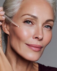 Cosmetic treatment concept showing antiaging procedure, skincare, and medical aesthetics.