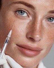 Cosmetic treatment concept showing antiaging procedure, skincare, and medical aesthetics.