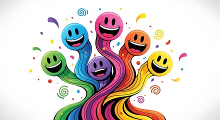 Fototapeta premium April fool's day smiley faces prankster celebration
