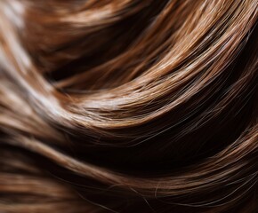 Close up of shiny healthy hair with smooth texture and natural glow.