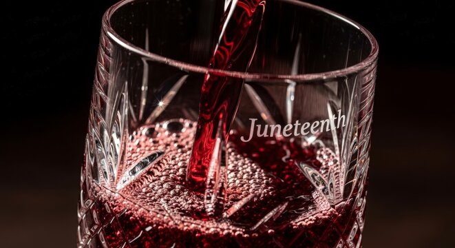Juneteenth celebration with wine glass.