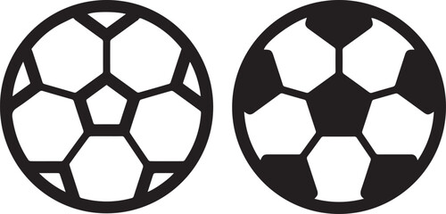 Fototapeta premium ball football icon, sports simple minimalist design, black and white, vector illustration