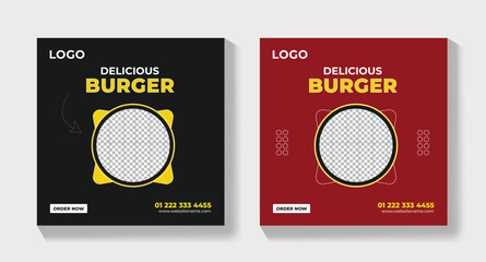Delicious Burger Ads – Modern Fast Food Templates for Restaurants