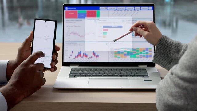 Financial KPI Dashboard Analytics Displayed On Laptop