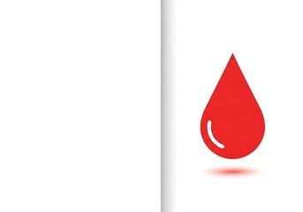 Fototapeta premium A single red blood drop falls against a neutral background
