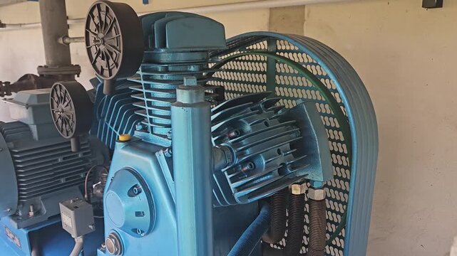 Focus The air compressor's impeller is working.