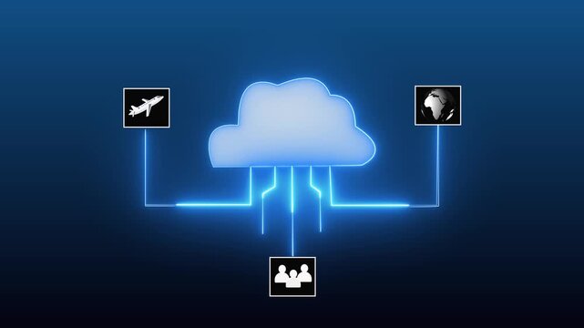 A glowing cloud illuminated against a dark background for a futuristic design.