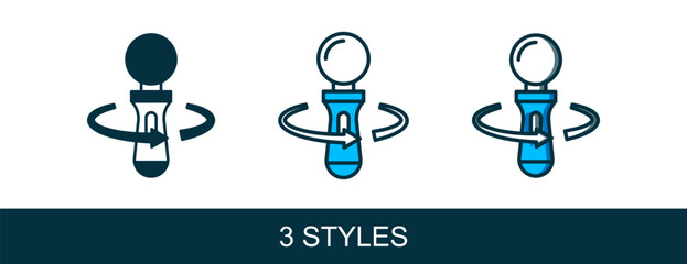 Filled outline VR controller game icon isolated on white background. Virtual reality experience, sensation of presence, position-tracking technology device. Vector © Iryna