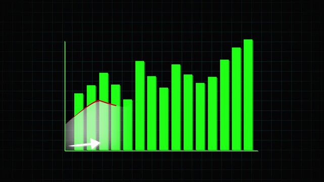 Green l-shaped line on a dark grid background with a small green square