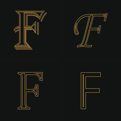  LINE EARTS Golden Luxury Beauty Classic Letter F Brand Icon Free Vector © Azmir Art