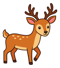Fototapeta premium Deer cartoon illustration. Cute fawn clipart