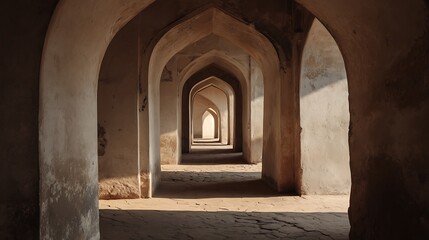 Obraz premium Ancient Arches in a Historic Building.