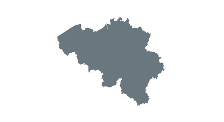 Fototapeta premium A dark grey stylized outline of belgium s geographical shape against a white background high quality