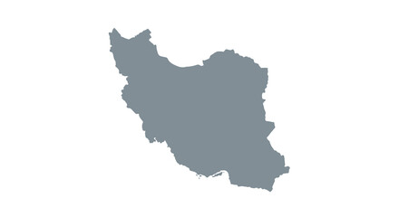 Fototapeta premium A gray simplified map depicting the geographic shape of the country of iran high quality professional