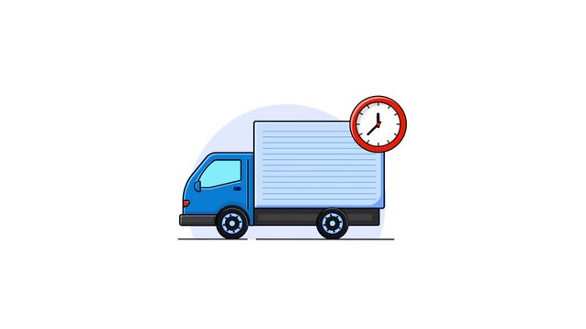 on time delivery van concept animation