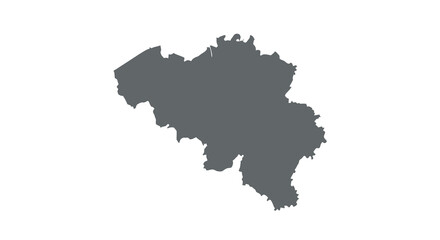 Fototapeta premium A stark black silhouette depicts the geographical shape of the country of Belgium high quality professional