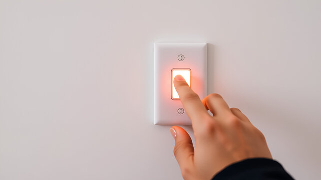 Hand flipping light switch on off