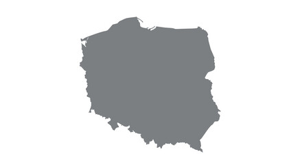 Obraz premium A dark gray silhouette depicting the geographical shape of the country Poland high quality professional detailed