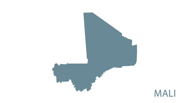 A blue silhouette depicts the geographical shape of the west african country mali high quality professional