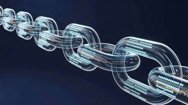 Blockchain ledger technology 3D visualization &ndash; Ideal for cryptocurrency blogs, fintech websites, or cybersecurity content.