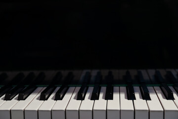 Fototapeta premium Closeup view of piano keys. Musical instrument