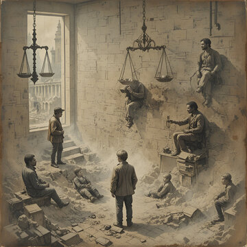 Insightful depiction of juvenile justice focusing on rehabilitation programs diversion initiatives and innovative legal practices aimed at reforming young offenders and preventing recidivism