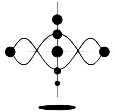 Minimalist black line icon of parabolic sar indicator financial market symbol trading concept technical analysis tool stock market illustration