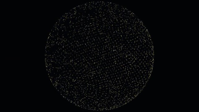 Glowing gold telemetry lasers cross a massive geodesic orbital grid in the deep void. Represents global data routing and decentralized networks. Perfect for 5G and telecom brand films.
