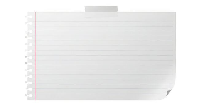 A sheet of lined notebook paper