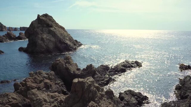 Coastal Summer Beach Relaxing Travel Destination View. High quality 4k footage