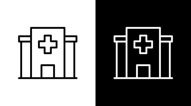 Hospital White Icon Set Design