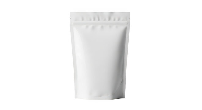 A white resealable pouch with a zipper