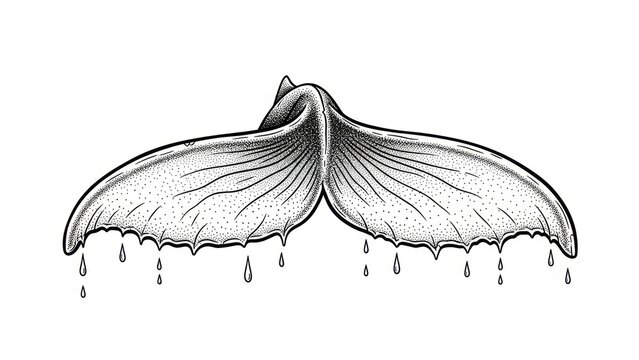 Elegant vector illustration of whale tail isolated on white background
