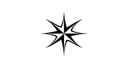 Obraz premium A stylized black starburst or compass rose symbol on a white background