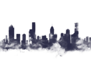 Obraz premium Halftone city skyline silhouette