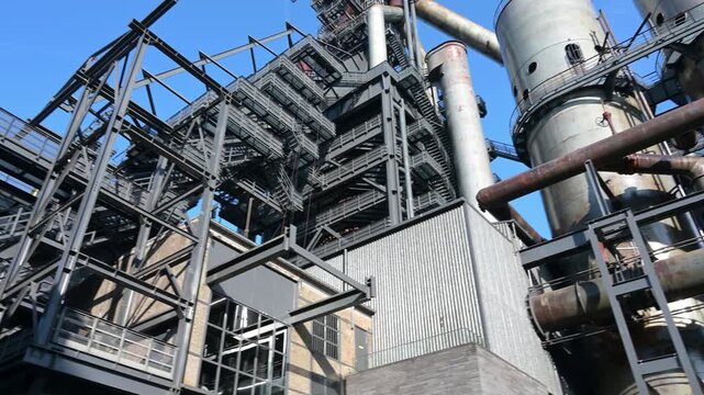 Le Fonds Belval Esch sur Alzette, center of the Luxembourg iron and steel industry, smelting works and blast furnace mixed with modern architecture