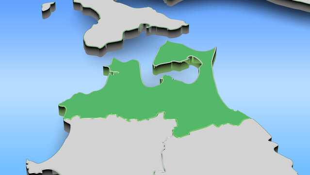 青森県のマップ・背景は水色グラデーション・グラフィック素材（CG制作）