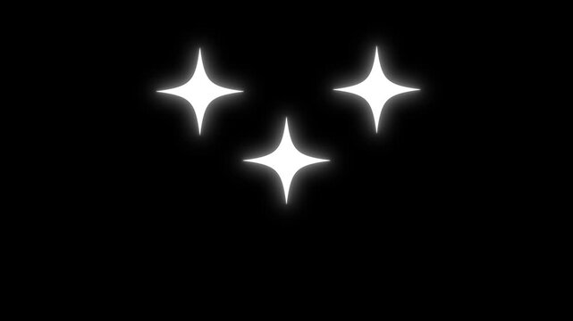 astronomy, comet, galaxy, Retro twinkling stars sparkle, glowing glitter bursts, cartoon white blinking stars, flat vector doodle animation, star on black screen festive background seamless loop.4K