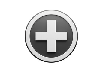 Obraz premium A gray and white plus sign in a circle