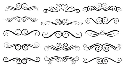 Obraz premium Elegant Swirls Flourish Ornaments Design Elements Collection