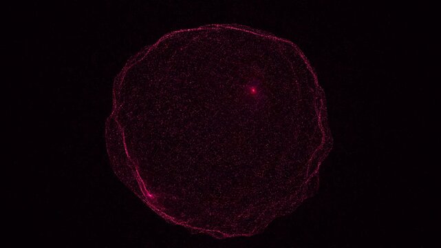 deforming macro-sphere buckles under a hyper-velocity magenta data flood. This simulates a catastrophic DDoS attack and bandwidth overload. Ideal for cybersecurity explainer videos in 4K.