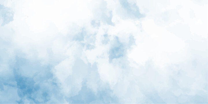 Soft blue watercolor cloud texture background with white space for atmospheric and ethereal design concepts