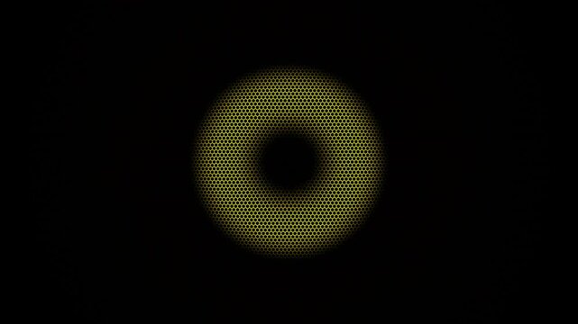 Microscopic obsidian and gold hexagonal cells rotate and interlock in a flawless structural optimization wave. Visualizes efficient system equilibrium. Great for fintech and blockchain pitch decks.