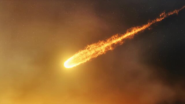 Meteor burning up in atmosphere.